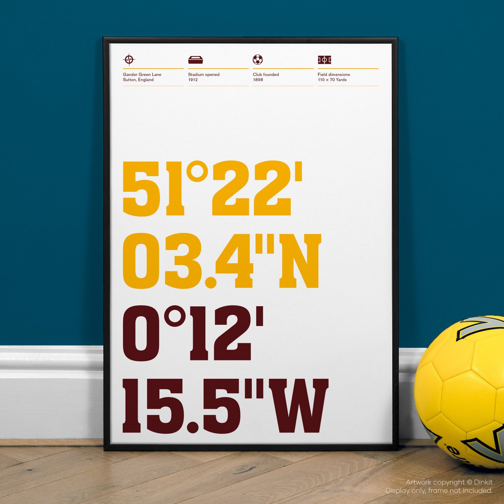 Sutton United Gifts, Football Posters, Gift Ideas